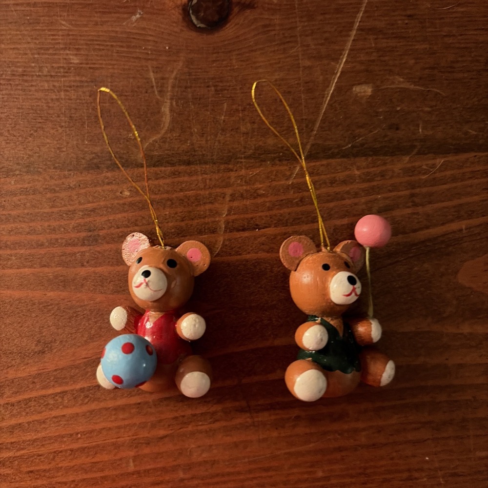 Lot Of 2 Vintage‎ Bear Ornaments